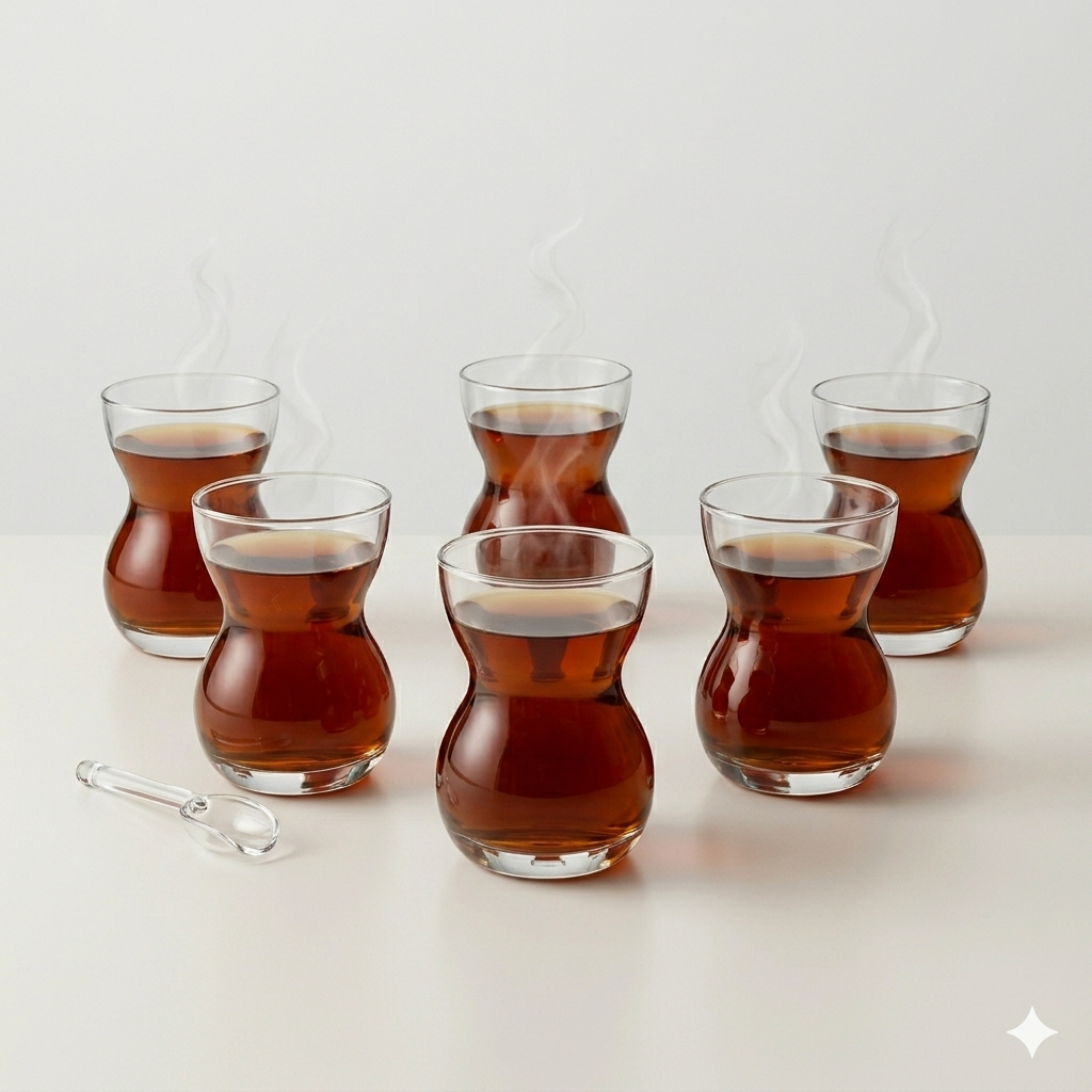 Clear Glass Tea Cup 150ml - Set of 6