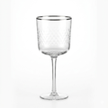 Silver Rim Hammered Wine Glass