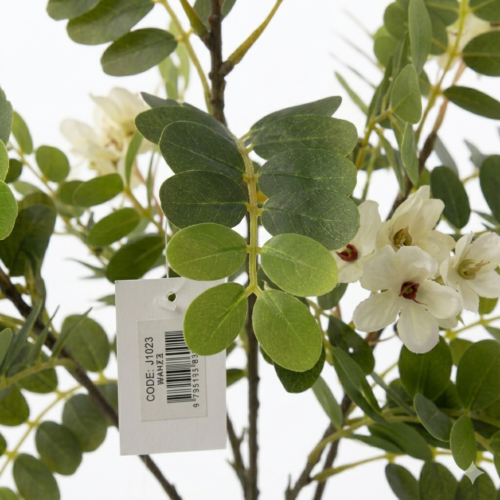 Artificial Flowering Plant with Plastic Pot