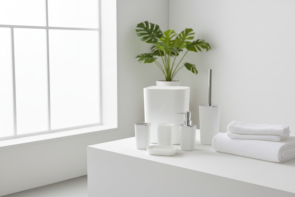 White Chrome Bathroom Set – Lifestyle