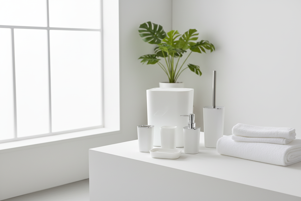 White Chrome Bathroom Set – Lifestyle