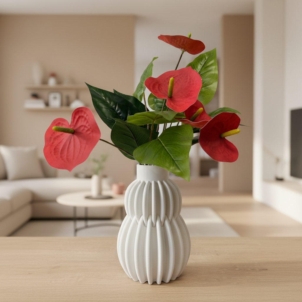 White Doublenull3D Printed Vase - Lifestyle