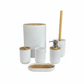 White Ribbed Bamboo Set - Detailed White Background