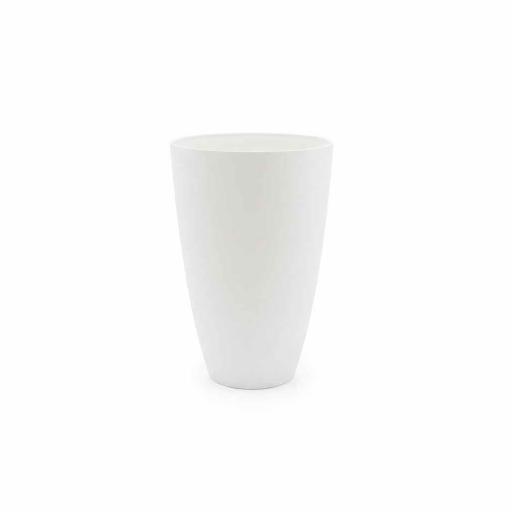 White Tall Conical Planter Pot