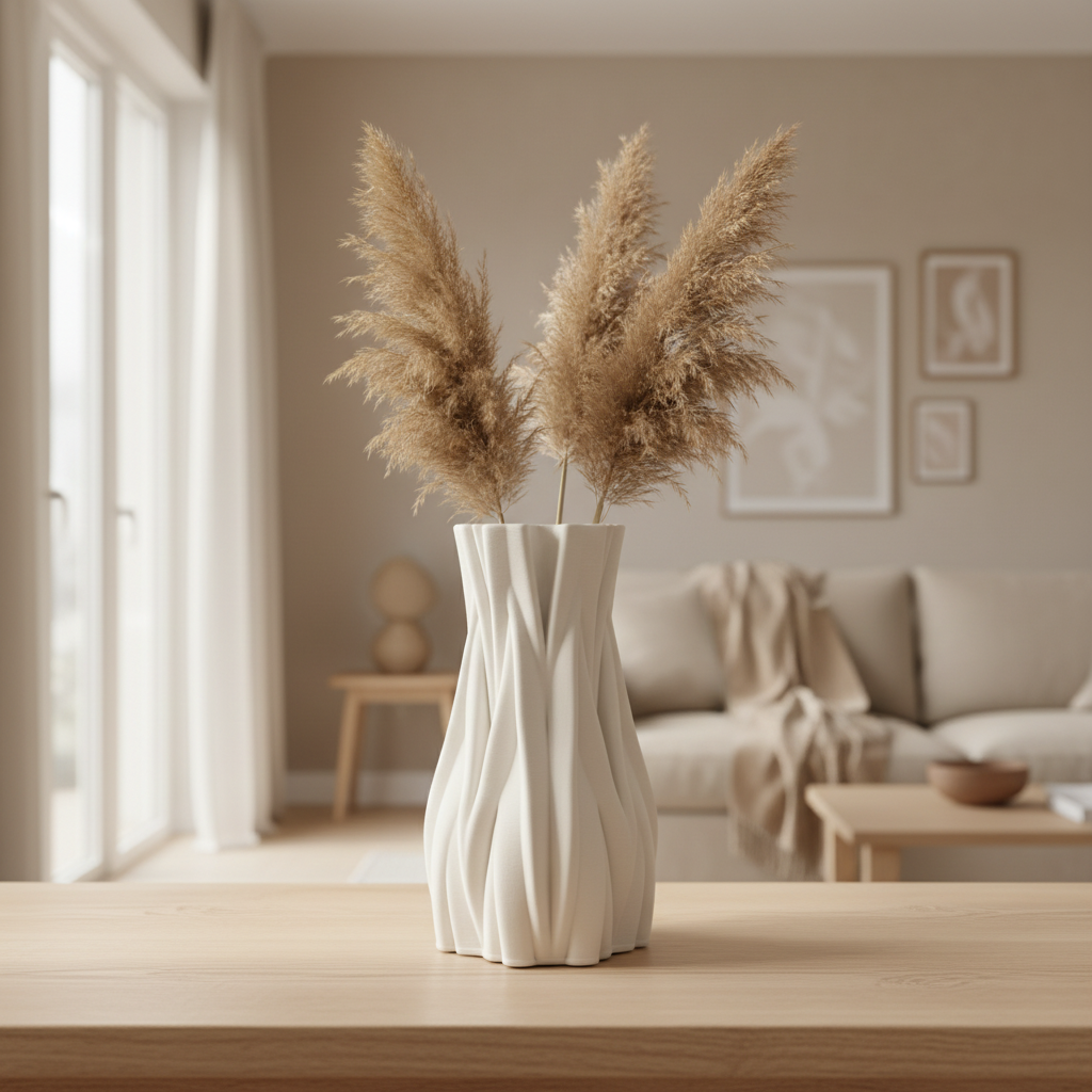 White Twisted Vase - Lifestyle Square