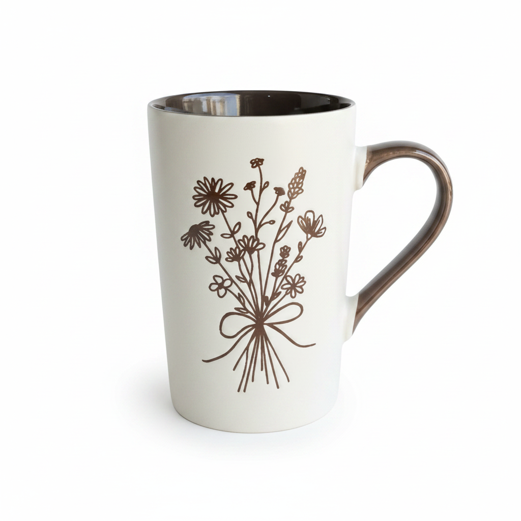 Wildflower Ceramic Mug – White Background