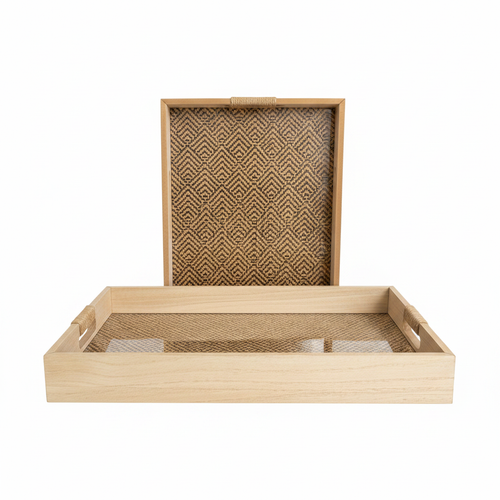 Woven Diamond Tray Set