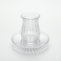 Crystal Glass Tea Cup & Saucer Set 140ml - Set of 6