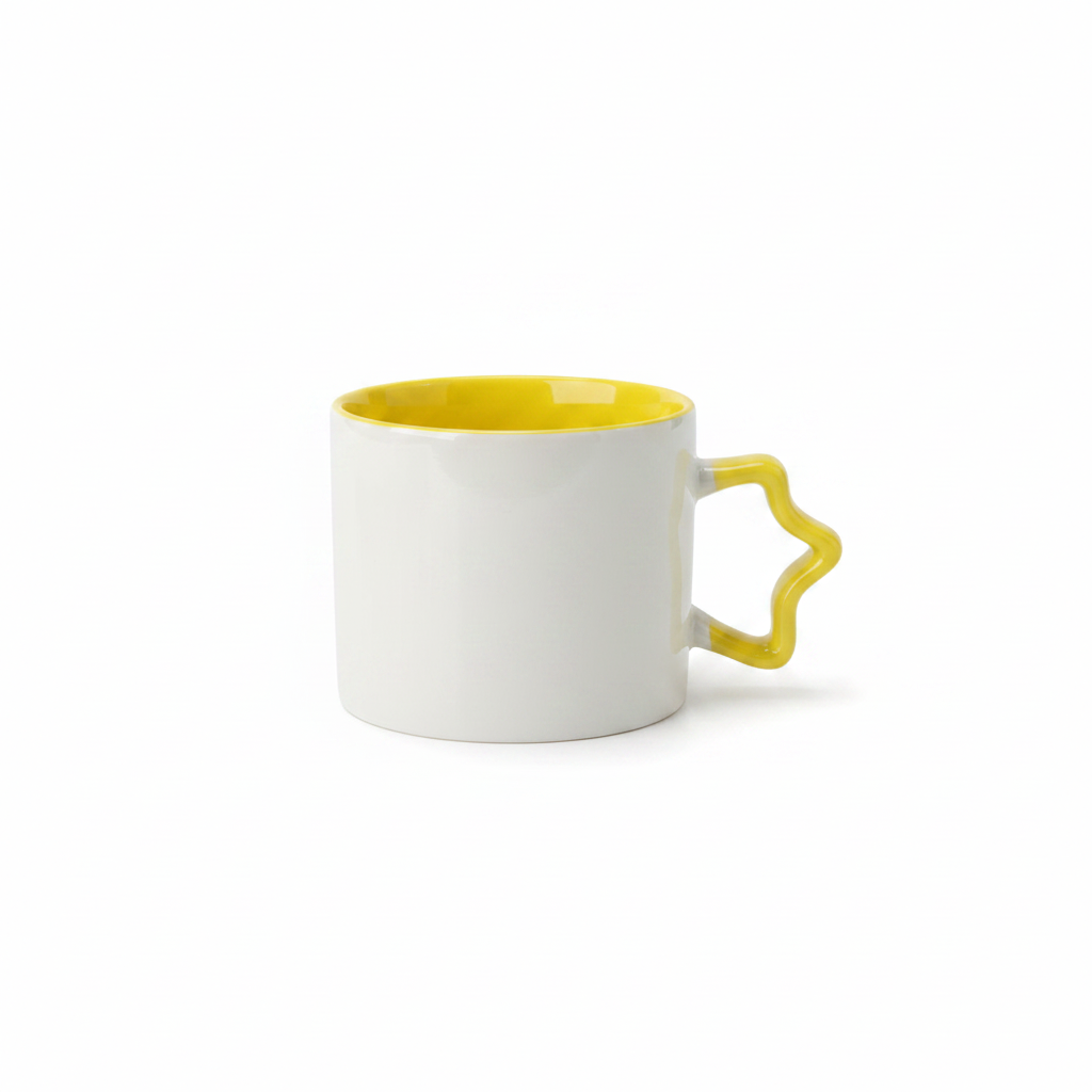 Yellow Star Handle Mug
