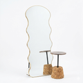 Wavy Floor Mirror with Iron Stand 160x60cm