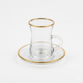 Half Dozen Tea Glass Set with Gold Rim