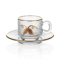 Gold Leaf Glass Coffee Cup Set - Half Dozen (80ml)